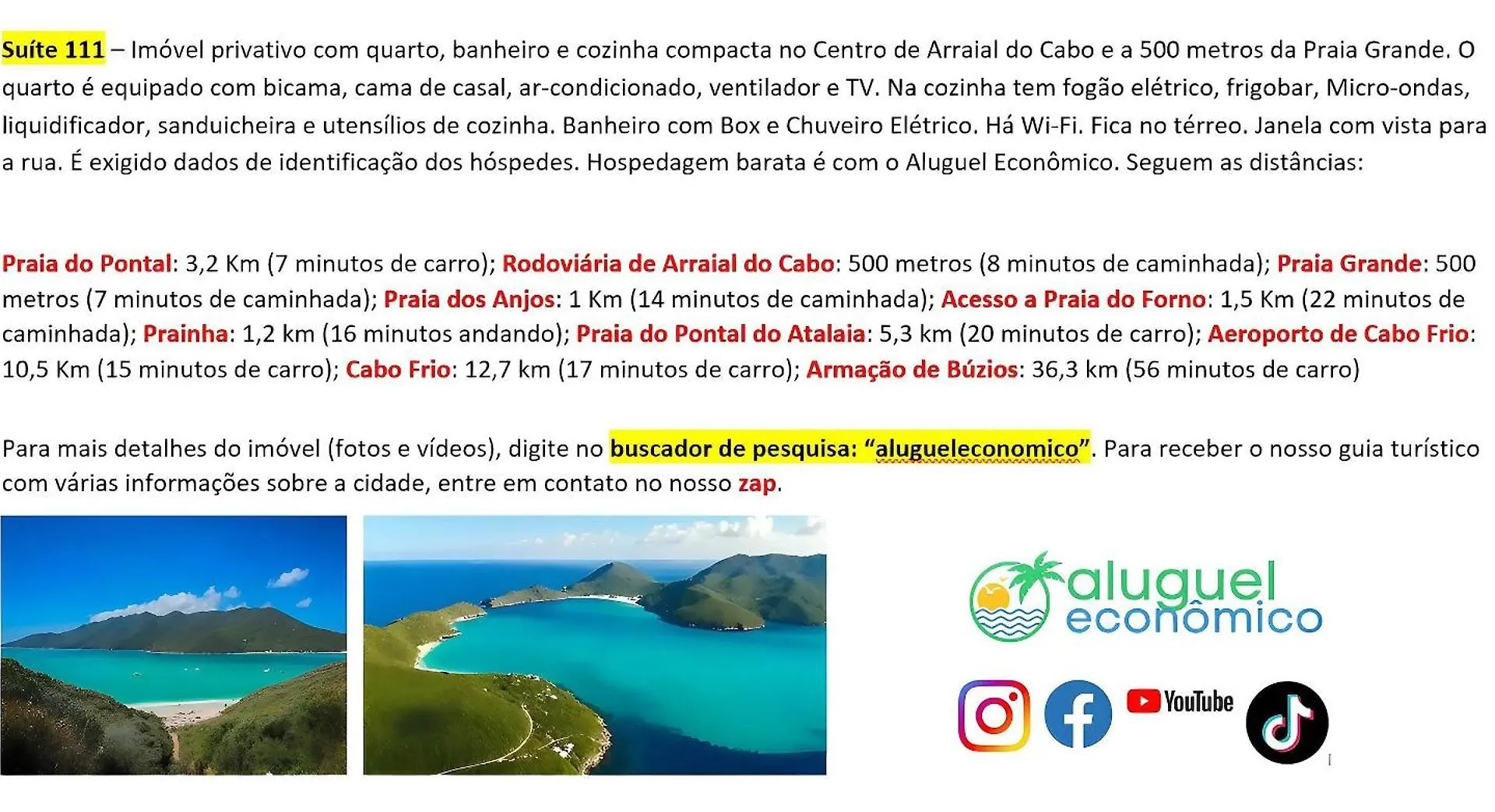 Arraial Do Cabo - Brisas Do Farol - Aluguel Economico Appartement 0*, Arraial do Cabo Brazilië