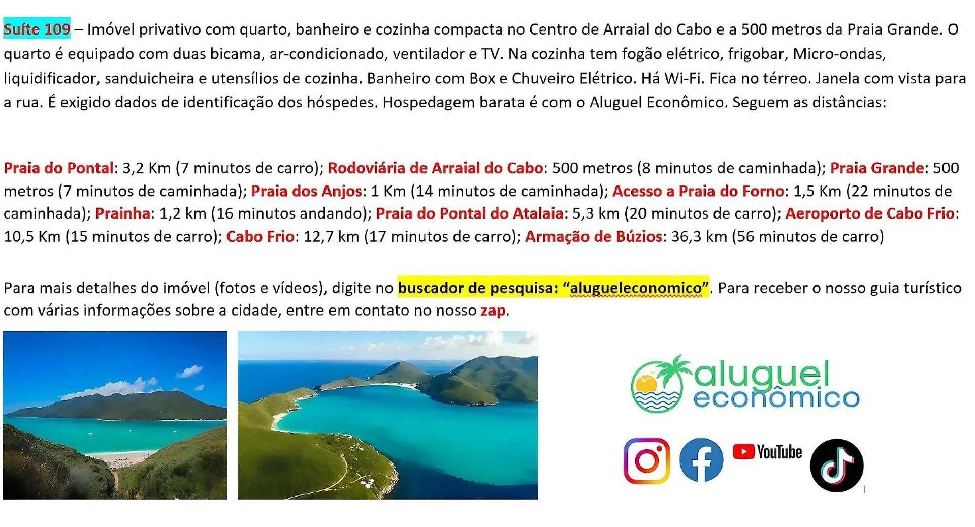Arraial Do Cabo - Brisas Do Farol - Aluguel Economico Appartement 0*, Arraial do Cabo