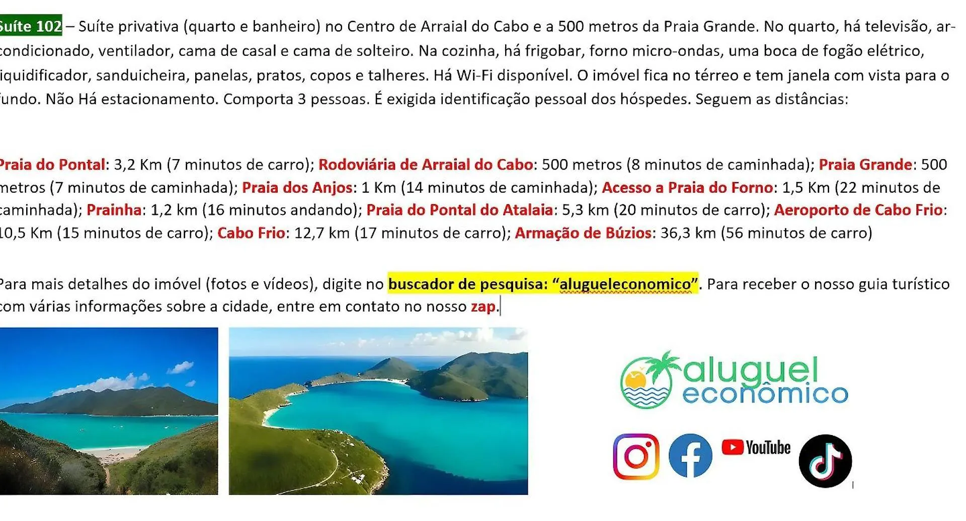 Arraial Do Cabo - Brisas Do Farol - Aluguel Economico Appartement