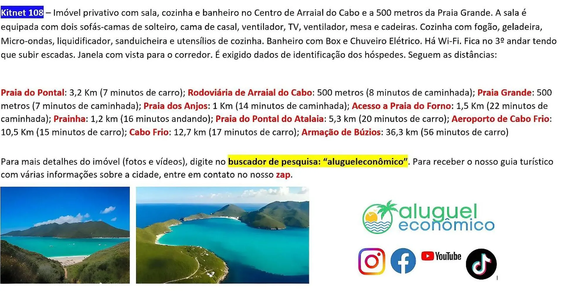 Arraial Do Cabo - Brisas Do Farol - Aluguel Economico Apartamento