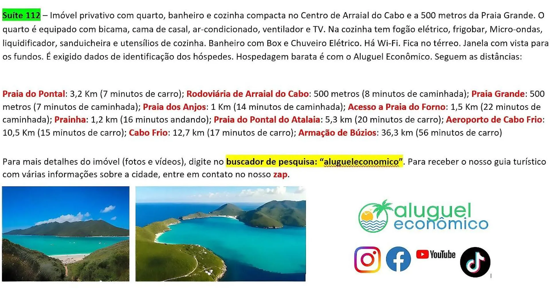 Arraial Do Cabo - Brisas Do Farol - Aluguel Economico Apartamento