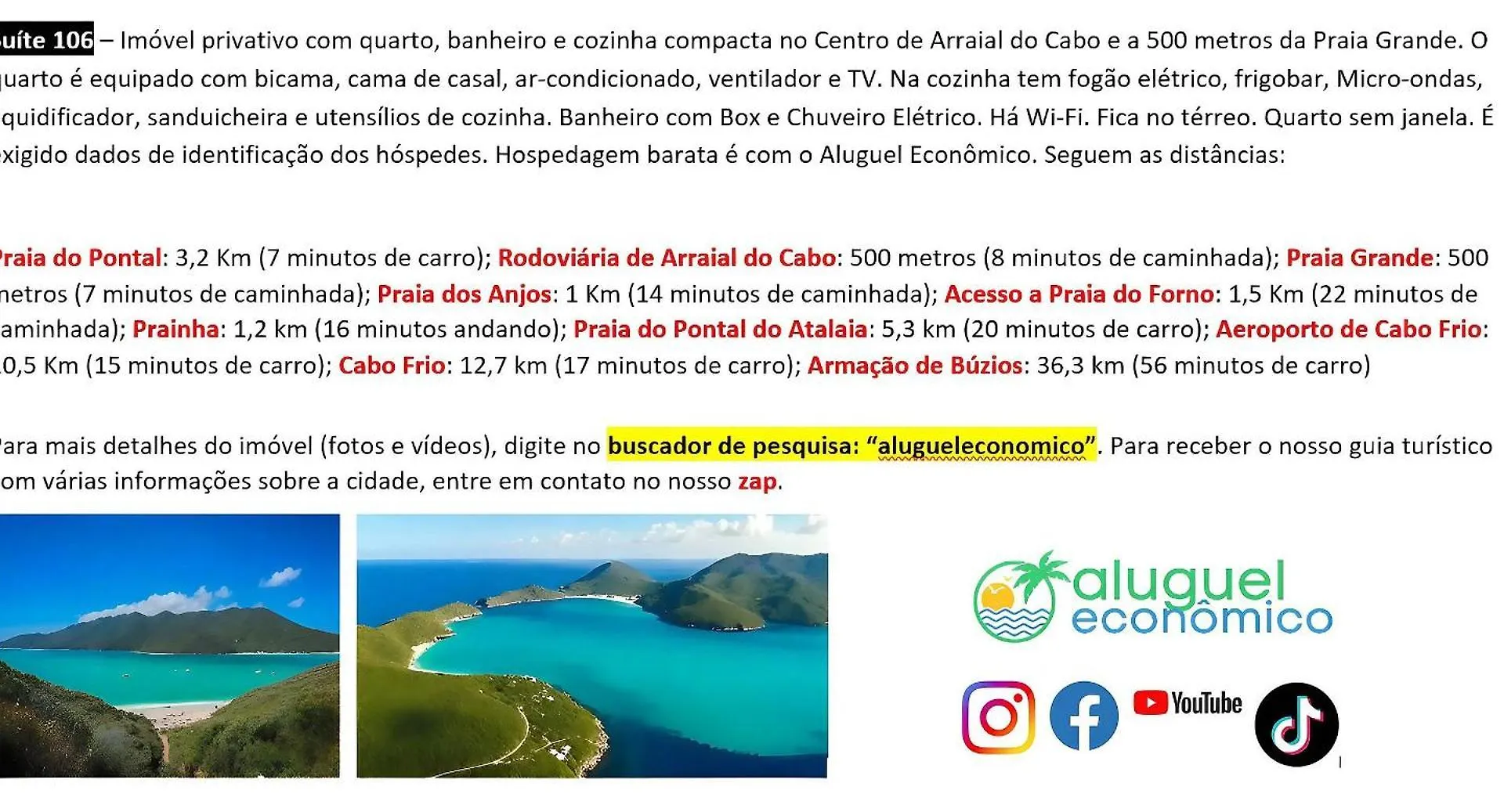 Arraial Do Cabo - Brisas Do Farol - Aluguel Economico Apartamento