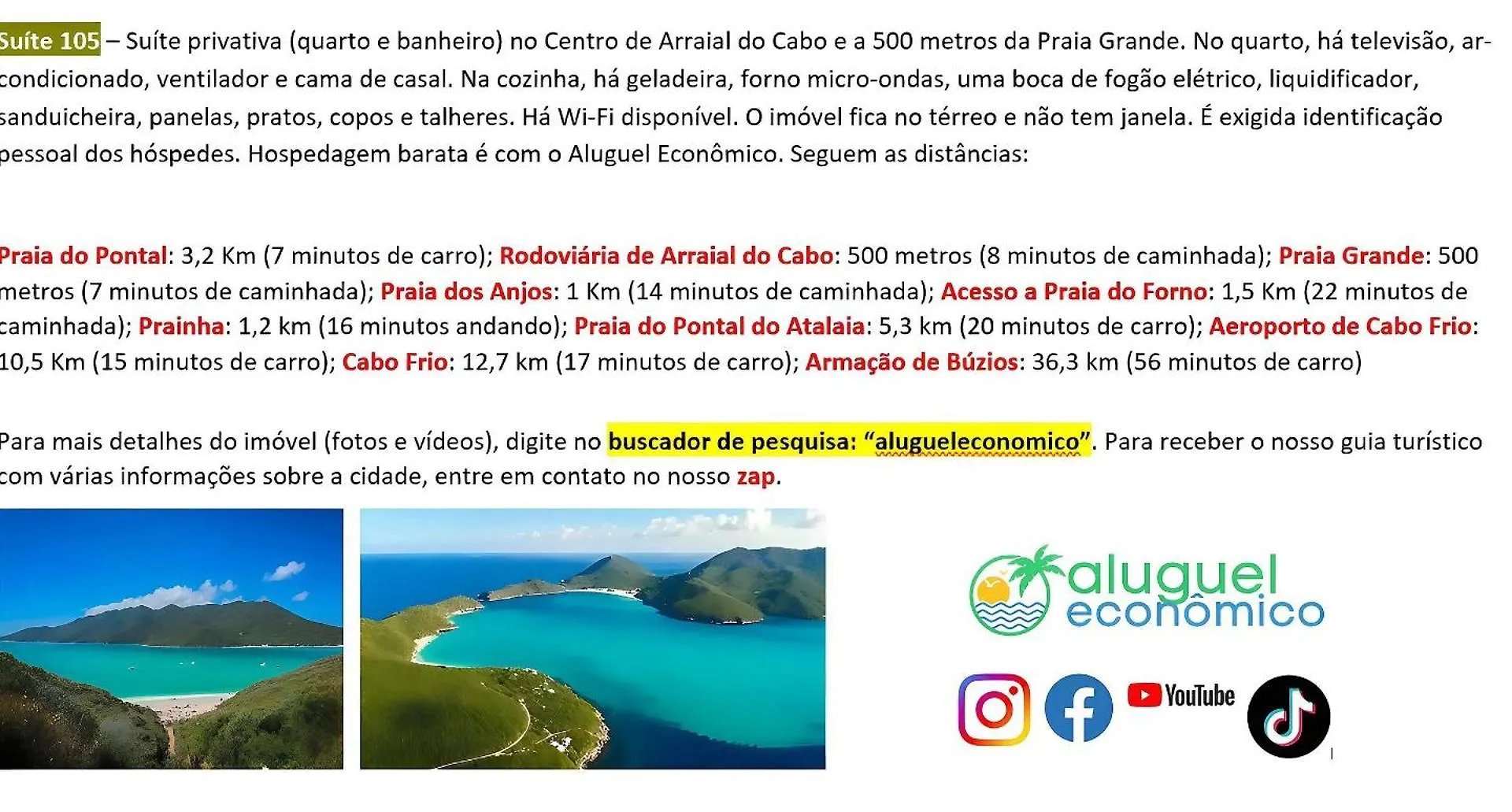 Arraial Do Cabo - Brisas Do Farol - Aluguel Economico Apartamento Brasil