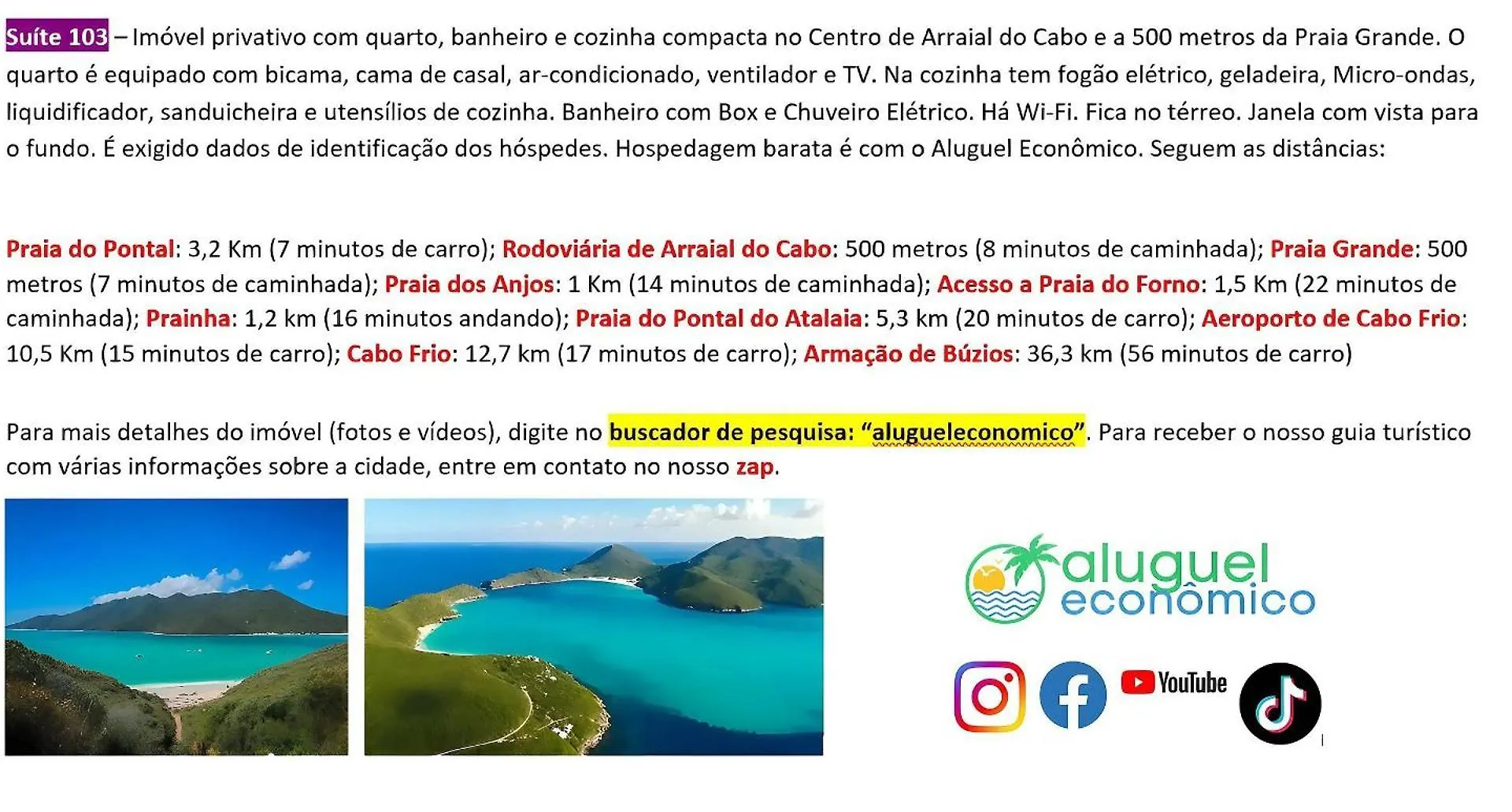 Arraial Do Cabo - Brisas Do Farol - Aluguel Economico Apartamento 0*, Arraial do Cabo Brasil